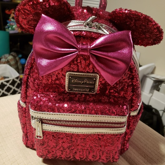 pink sequin disney backpack